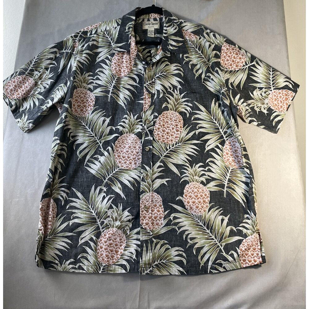 Cooke Street Mens 2XL Hawaiian Aloha Shirt Pineapple Short Sleeve Reverse Print